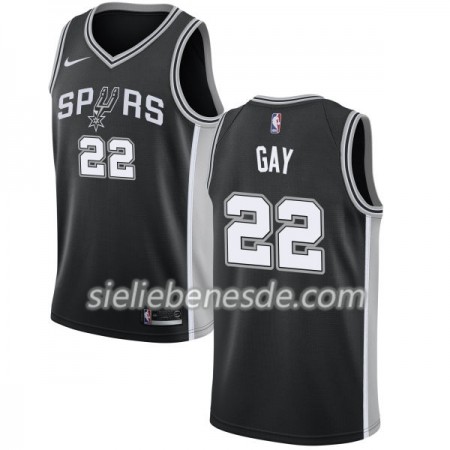 Herren NBA San Antonio Spurs Trikot Rudy Gay 22 Nike 2017-18 Schwarz Swingman
